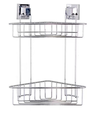 Banyo Köşe Rafı Kendinden Yapışkanlı 2 Katlı EasyFix