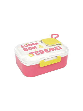 2 Bölmeli Paslanmaz Çelik Sızdırmaz Çatal ve Kaşıklı Saklama Kabı Beslenme Kabı 750 ML Pembe İthal Ürün