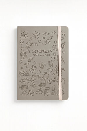 Deri Ajanda Günlük Not Defteri Notebook Gri