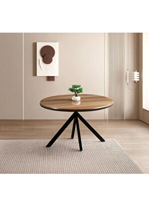 Ahşap Yuvarlak Açılır Büyüyen Yemek Masası Parlak Ceviz 70x120cm SADECE MASA FİYATIDIR