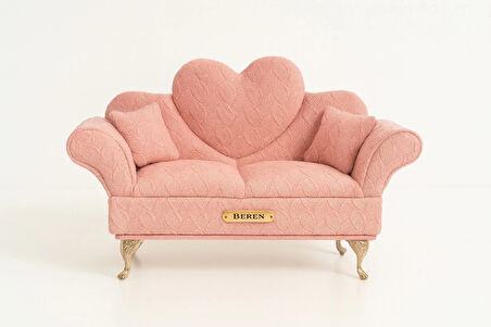 Berjer Figürlü Kadife Desenli Takı Bijuteri Mücevher Kutusu Biblo 24cm Pembe İthal Ürün