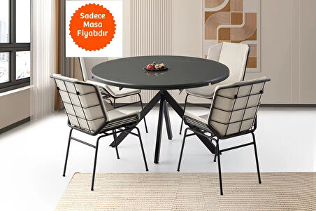 Ahşap Yuvarlak Açılır Büyüyen Yemek Masası Parlak Koyu Gri 70x120cm SADECE MASA FİYATIDIR
