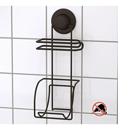 Vakumlu Tuvalet Kağıdı Askısı Yedekli Siyah S282