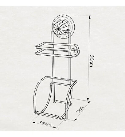 Vakumlu Tuvalet Kağıdı Askısı Yedekli Siyah S282