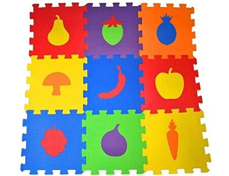 Eva Puzzle Oyun Matı Minder 7mm Meyveler 33x33cm 9 Adet