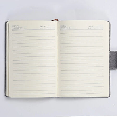 Mıknatıs Kapaklı Kalemli Ajanda Günlük Not Defteri Notebook Gri