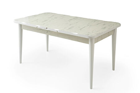 Marmo Kütük Ortadan Açılır Büyüyen Yemek Masası Mermer Desenli 90x160cm
