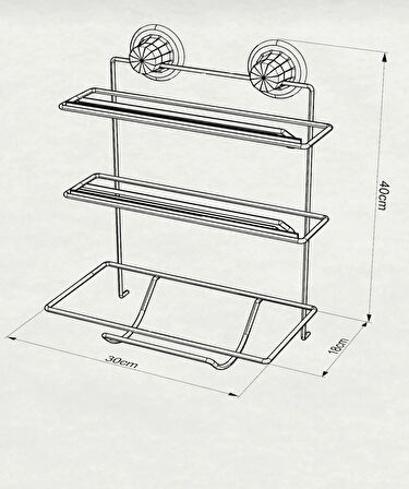 Vakumlu 3 Katlı Folyoluk Strech Film ve Kağıt Havluluk Siyah