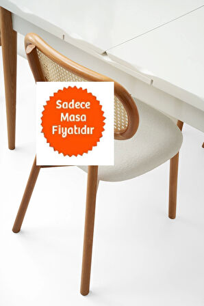 Kelebek Ortadan Açılır Büyüyen Yemek Masası Beyaz 70x120cm
