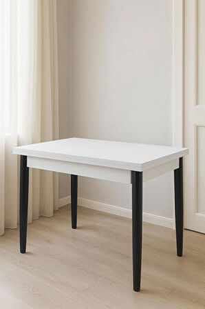 Yanlardan Açılır Büyüyen Yemek Masası Beyaz 75x80cm SADECE MASA FİYATIDIR