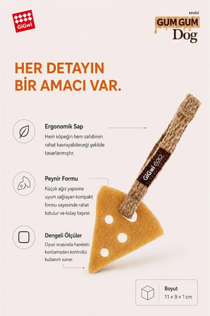 Eco Gum Gum Dog Serisi Doğal Kauçuk Peynir Köpek Oyuncağı - Küçük Irk & Yavru - Çiğneme & At / Getir Oyuncağı
