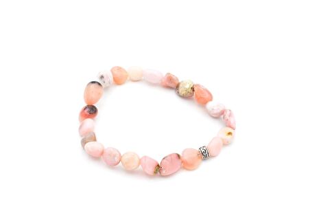 AMORF KESİM DOĞAL PEMBE OPAL TAŞI BİLEKLİK 1.KALİTE 002