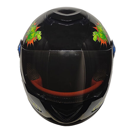MTS Full Face Motosiklet Çocuk Kaskı K4 Dino Black