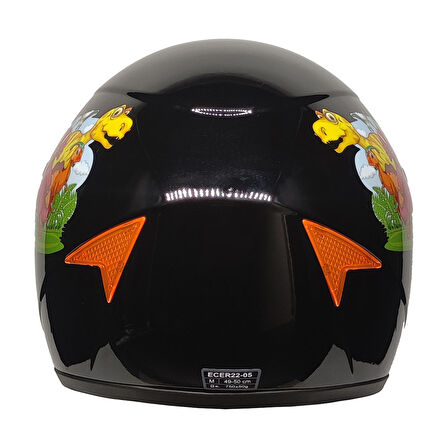 MTS Full Face Motosiklet Çocuk Kaskı K4 Dino Black