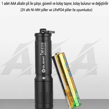 Olight i3E EOS 90 Lümen Mini Anahtarlık Feneri – Uğurlu Bulutlar Desenli, AAA Pilli, IPX8