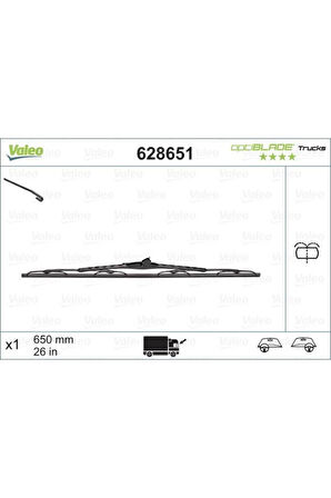 Silecek Supurgesi 650mm (x1) Optiblade (agir Ve Hafif Vasita Grubu) Fiskiyeli