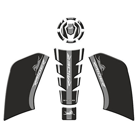 Gogo Tank Pad Set 005 Siyah Gri - TVS Raider 125