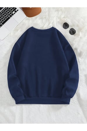 Unisex Butcoffee Baskılı Bisiklet Yaka Sweatshirt
