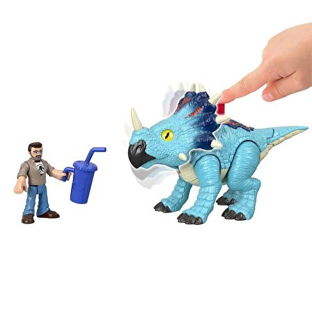 Imaginext Jurassic World Araçlar - Pachyrhinosaurus & Lowery