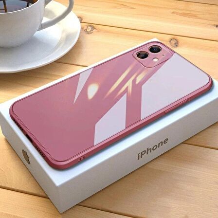 iPhone 13 Parlak Cam Kamera Korumalı Telefon Kılıfı