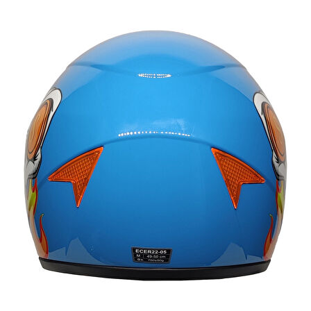 MTS Full Face Motosiklet Çocuk Kaskı K2 Skull Blue