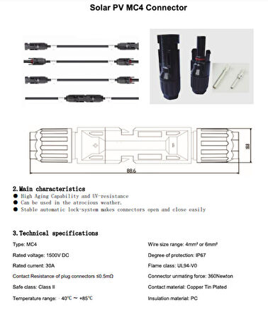 Urla Solar MC4 KONNEKTÖR -1500V