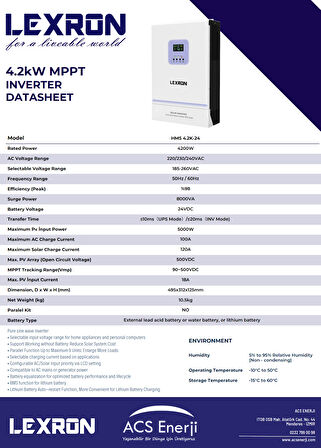 LEXRON 4.2KW MPPT 90-500V PV INPUT INVERTER