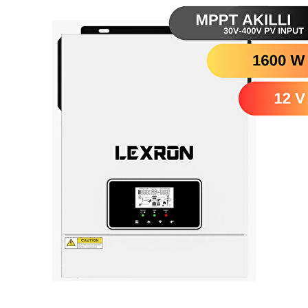 LEXRON 1.6KW MPPT 12V TAM SİNÜS AKILLI İNVERTER YÜKSEK VOLTAJ