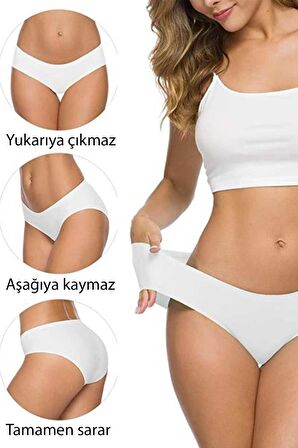 2 Adet Kadın Dikişsiz Lazer Kesim Esnek İz yapmayan Külot S5