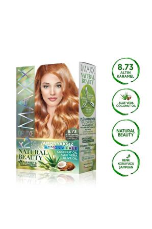 2 Paket Natural Beauty Amonyaksız Saç Boyası 8.73 Altın Karamel