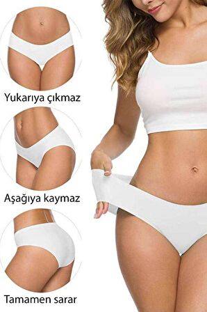 5 Adet Kadın Dikişsiz Lazer Kesim Esnek İz yapmayan Külot S3