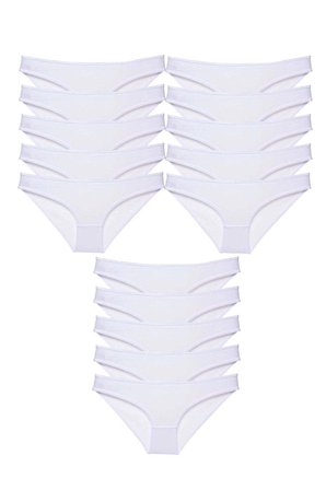 15 adet Süper Eko Set Likralı Kadın Slip Külot Beyaz