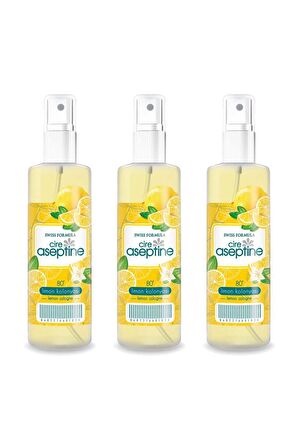 Cire Aseptine Limon Kolonyası 80 Derece Sprey Pet Şişe 100 ml 3 Adet