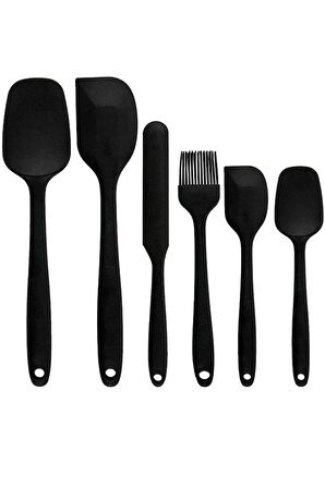 6'Lı Mutfak Servis Seti Pasta Slikon Yumurta Fırçası Kaşık Bıçak Spatula Seti