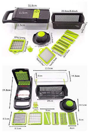 Fonksiyonlu Küp Rende Sebze Soğan Doğrayıcı Hazneli Dicer Patates Kesici Dilimleyici Mutfak Seti