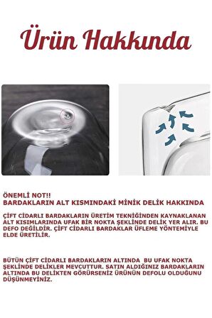 Çift Cidarlı Çiçekli Kulpsuz Bardak Isıya Dayanıklı Borosilikat  Kahve Sunum Bardağı 250 ML