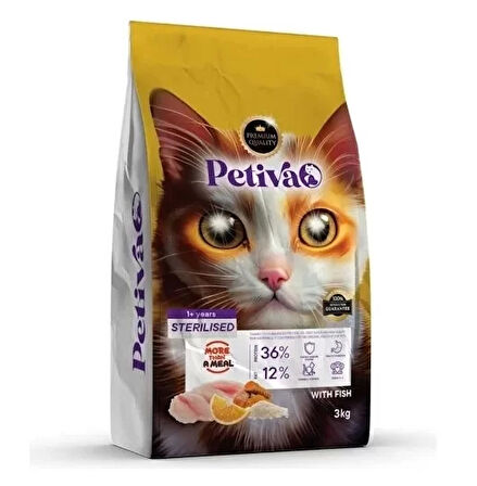 Petiva Kısırlaştırılmış Balıklı Kedi Maması 3 Kg