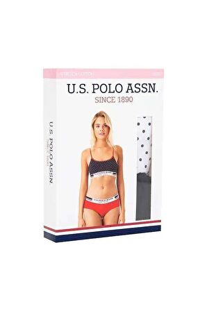 U.S. Polo Assn. Kadın Lacivert Puanlı Büstiyer Şort Takım