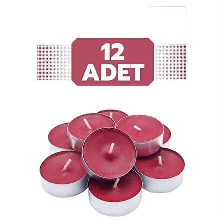 TransForMacion TeaLights Yuvarlak Mum 12 ADET KIRMIZI 714703