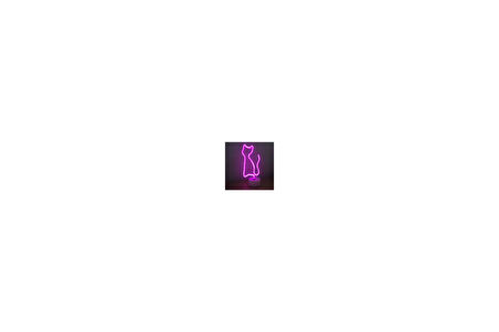 Neon Işıklı Kedi Lamba Pil ve Usb Pembe Işık MZ6200-260
