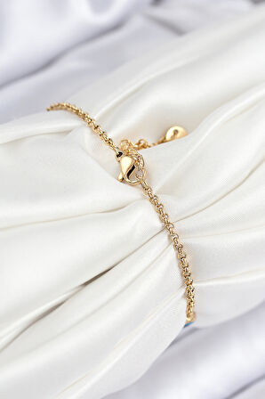 316L Çelik Nazar Boncuğu Model Gold Renk Kadın Bileklik - TJ-BB7840