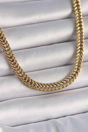 316L Çelik Gold Renk Balık Sırtı Model Kadın Kolye - TJ-BKO10025