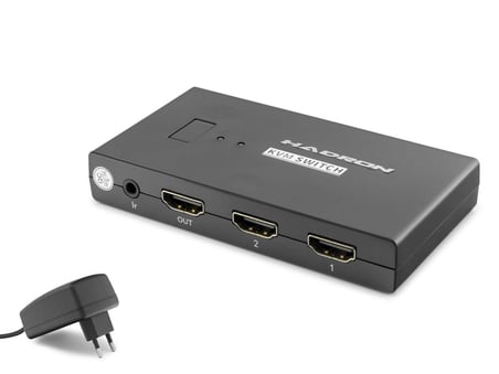 Hdmi Usb Kvm Switch 2 Port Hdmi 4 Port Usb Dahili Kablolu - Siyah HDX1373