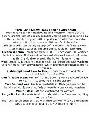 yorni 6-24ay, SeaWorld, Sıvı Geçirmez, Cepli, Makinede Yıkanabilir, Cırtlı, Uzun Kollu Bebek Mama Önlüğü