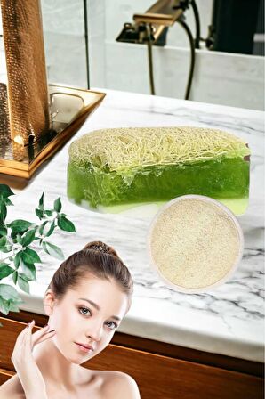 2li Doğal Kabak Lifli Keçi Sütü Aloe Vera Sabun Peeling Bakım Sıkılaştırma Akne Temizleme Yüz Pedi