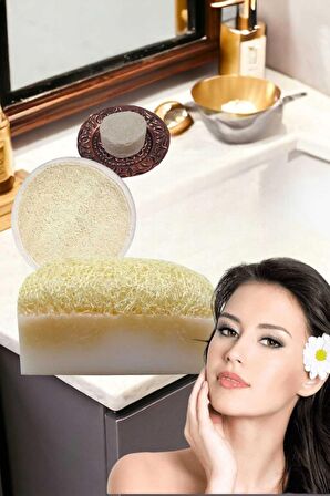 3'lü Gözenek Temizleme Sivilce Leke Ölü Deri Peeling Ruşur Taşı Masaj Etkili Lifli Eşek Sütlü Sabun