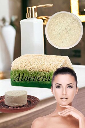 3'lü Gözenek Temizleme Sivilce Leke Akne Ölü Deri Peeling Ruşur Taşı Masaj Etkili Aloe Vera Sabun