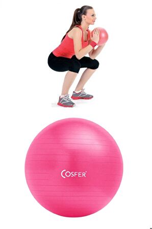 2'li Set 20 Cm Pembe Mini Jimnastik Egzersiz Denge Pilates Topu 3'lü Pilates Bandı Seti