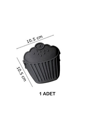 2'li Set Airfryer 7 Gözlü Silikon Mini Muffin Yapışmaz Cupcake, Brownies, Pasta Kek Kalıbı Silikon Fırın Eldiveni Tutacağı