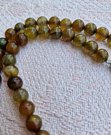 El Yapımı Akik  Boncuk Kolye, Doğal Taş , Minimalist Akik Kolye, Hediyelik